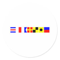 Code Flag Charlie Round Stickers