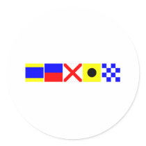 Code Flag Devin Round Sticker