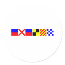 Code Flag Evelyn Round Sticker