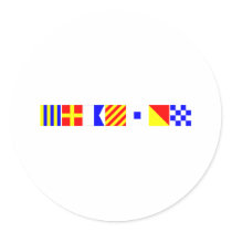 Code Flag Grayson Round Sticker