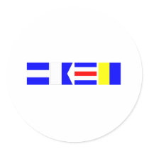 Code Flag Jack Round Sticker