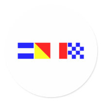 Code Flag John Round Stickers