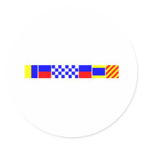 Code Flag Kennedy Round Sticker