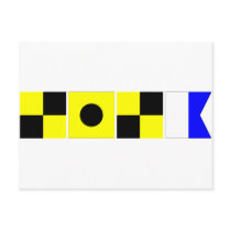 Code Flag Lila Post Card