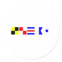 Code Flag Lucas Round Sticker