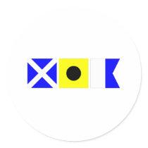 Code Flag Mia Round Stickers