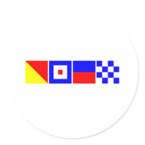 Code Flag Owen Round Sticker