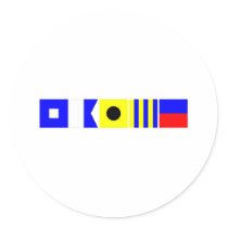 Code Flag Paige Round Stickers