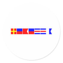 Code Flag Rebecca Round Sticker