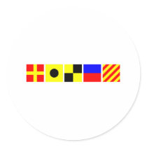 Code Flag Riley Round Stickers