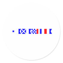 Code Flag Samantha Round Sticker