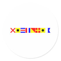 Code Flag Victoria Round Stickers