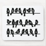 Code Key - Birds on a wire mousepads