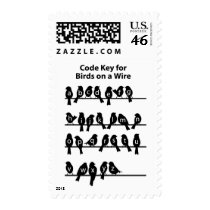 Code Key - Birds on a wire postage by SecretCodeClothing Code Key - Birds on a wire postage