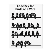 Code Key - Birds on a wire postcards by SecretCodeClothing Code Key - Birds on a wire postcards