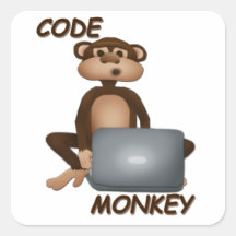 Code Monkey Square Stickers