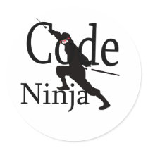 Code Ninja Round Stickers