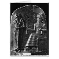 Code of Hammurabi, top of the stele Greeting Cards