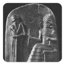 Code of Hammurabi, top of the stele Square Stickers