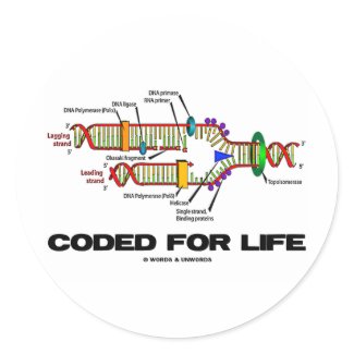 Coded For Life (DNA Replication) sticker