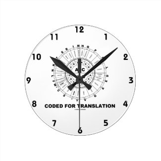 Coded For Translation (RNA Codon Wheel) Round Wallclocks
