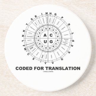 Coded For Translation (RNA Codon Wheel) Beverage Coasters