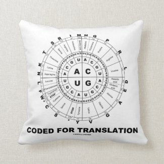 Coded For Translation (RNA Codon Wheel) Throw Pillows