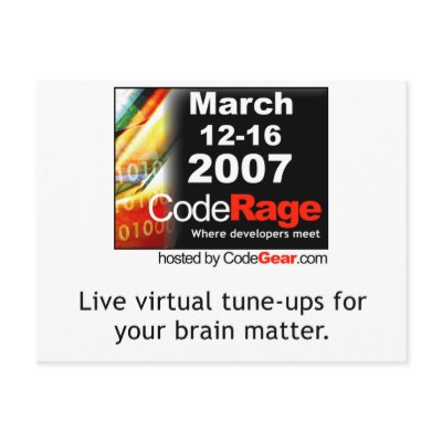CodeRage Postcard by codegear
