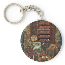 Codex Amiatinus Scene Esdra Working On The Renovat Keychains