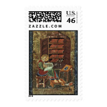 Codex Amiatinus Scene Esdra Working On The Renovat Postage Stamp