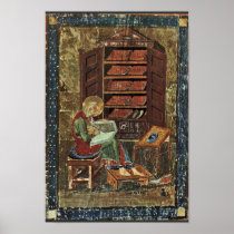 Codex Amiatinus Scene Esdra Working On The Renovat Poster
