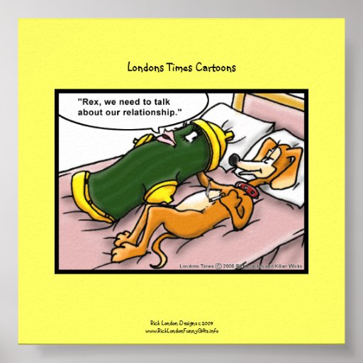 Codpedent Dog Relationships Cartoon Funny Poster Poster