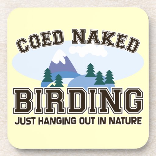 Coed Naked Birding Beverage Coasters