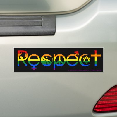 Coexist with Respect Gay Pride Bumper Sticker