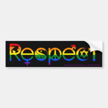Coexist with Respect Gay Pride Bumper Sticker