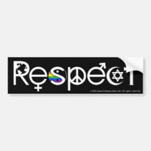 Coexist with Respect Gay Pride Bumper Sticker
