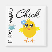 Coffee Addict Chick Fridge Magnet