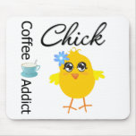 Coffee Addict Chick Mouse Mats