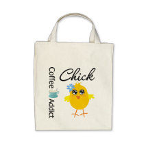 Coffee Addict Chick Tote Bags