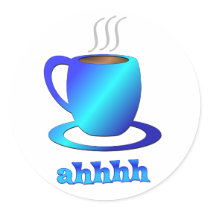 Coffee ahhhh round stickers