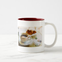 Coffee and a Croissant at the Cafe Mug