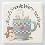 Coffee and Friends Warm the Heart Stone Coaster