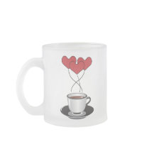 Coffee and Heart Shaped Balloons Mugs