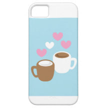 Coffee and hot chocolate cute love hearts iPhone 5 covers
