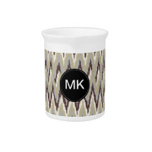 Coffee and Sage iKat ZigZag Pattern Beverage Pitcher
