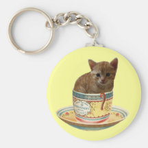 Coffee Anyone? kitten keychain