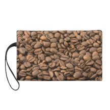 Coffee Background Wristlet Clutches