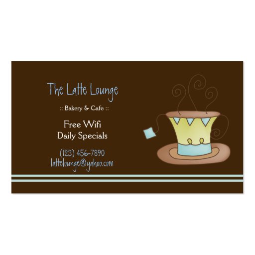 Coffee Bakery Shoppe Business Card (front side)
