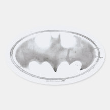 Coffee Bat Symbol - Gray Oval Sticker
