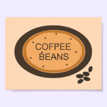 Coffee Bean Sign in Orange and Brown posters